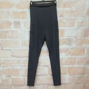 Enerful Gray Polyester Spandex Fabric Fitness Leggings